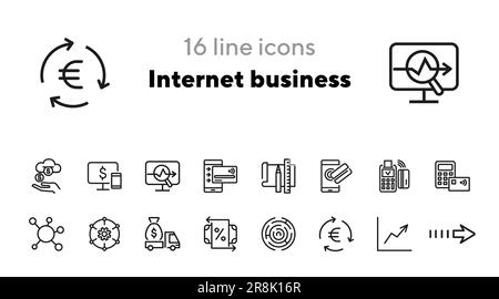 Symbole für Internet-Unternehmen Stock Vektor