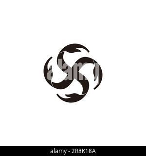 Wirbelnde Handpflege Symbol-Logo-Vektor Stock Vektor