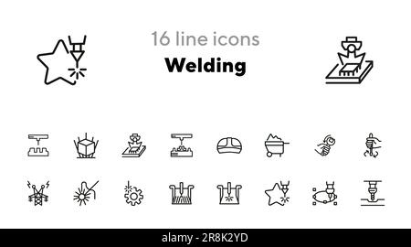 Symbolsatz für Schweißlinien Stock Vektor