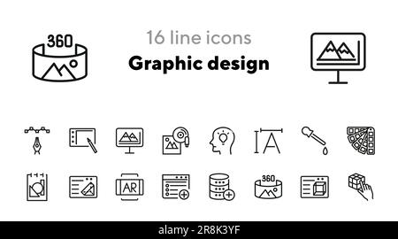 Symbolsatz für grafische Designlinien Stock Vektor