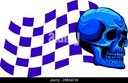 Abbildung: Schädel mit Rasse - Flaggenvektor Stock Vektor
