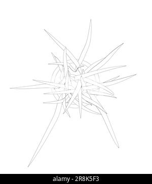 Pflanze in Blumentopf-Umriss. Linie, durchgehende und gefüllte Kontur, Kontur und gefülltes Vektorzeichen. Hauspflanzensymbol. Blumen in Töpfen, schwarz gestrichen Stock Vektor