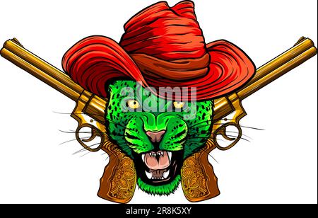 leopardenkopf mit Maskottchen-Logo Stock Vektor