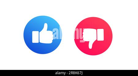 Daumen nach oben und Daumen nach unten, „Gefällt mir“ und „Gefällt mir nicht“-Symbolgruppe Stock Vektor
