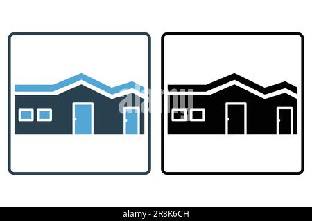 Eine Ikone im mediterranen Stil. Symbol für Immobilien, Hotels, Gebäude. Solides Icon-Design. Einfache Vektorkonstruktion editierbar Stock Vektor