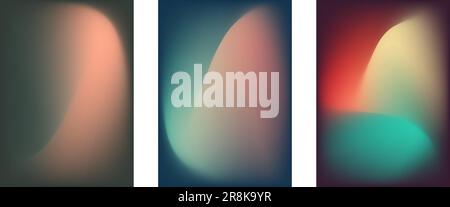 Vektor der verlaufenden Hintergründe. Set minimalistischer Poster. Modernes Tapetendesign für soziale Medien, Poster, Banner, Flyer Stock Vektor
