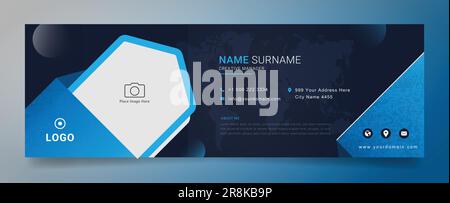 Modernes Design mit E-Mail-Signatur. Corporate Mail Business E-Mail Signatur Vektorbanner mit einem Autor Foto Platz Stock Vektor