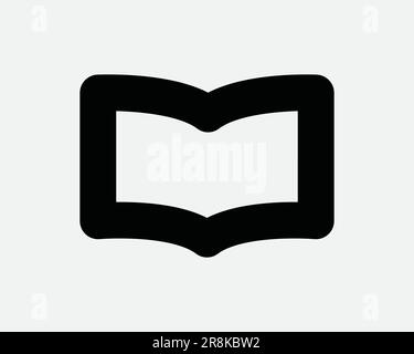 Symbol "Buchseite Öffnen". Lesen Sie Lesen Bibliothek Schulbildung Lernspaß App Schwarzes weißes Schild Symbol Illustration Bildmaterial Grafik Clipart EPS-Vektor Stock Vektor