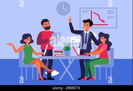 Business-Team, das das Projekt diskutiert Stock Vektor