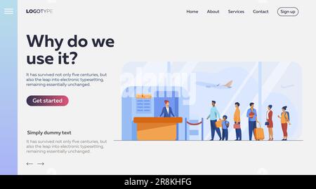 Vektordarstellung der Flughafenwarteschlange Stock Vektor