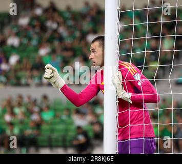 21. Juni 2023: Austin FC Torwart Brad Stuver (1) bei einem Major League Soccer Match am 21. Juni 2023 in Austin, Texas. Austin FC hat gewonnen, 3-0. (Kreditbild: © Scott Coleman/ZUMA Press Wire) NUR REDAKTIONELLE VERWENDUNG! Nicht für den kommerziellen GEBRAUCH! Stockfoto