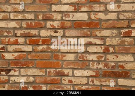 Hintergrund einer alten Backsteinmauer Nahaufnahme Stockfoto