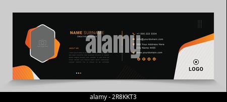 Modernes Design mit E-Mail-Signatur. Corporate Mail Business E-Mail Signatur Vektorbanner mit einem Autor Foto Platz Stock Vektor