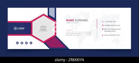 Modernes Design mit E-Mail-Signatur. Corporate Mail Business E-Mail Signatur Vektorbanner mit einem Autor Foto Platz Stock Vektor