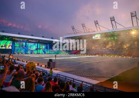 Krakau, Polen. 21. Juni 2023. Die Eröffnungszeremonie der Europaspiele 3. im Henryk Reyman's Municipal Stadium in Krakau, Polen, am 21. Juni 2023. (Kreditbild: © Beata Zawrzel/ZUMA Press Wire) NUR REDAKTIONELLE VERWENDUNG! Nicht für den kommerziellen GEBRAUCH! Stockfoto