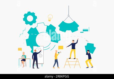 Geschäftsteam arbeitet als Mechanismus Stock Vektor
