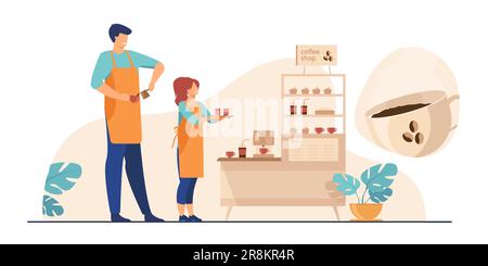 Barista im Café Stock Vektor