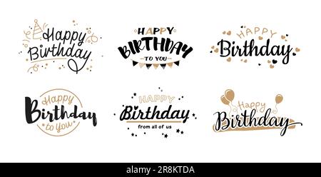 Happy Birthday Templates Flat Icon Kollektion Stock Vektor