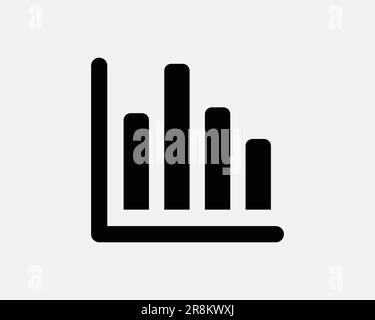 Diagrammsymbol Balkendiagramm Diagramm Statistik Geschäftsfinanzierung Fortschritt Datenökonomie Schwarzweißsymbol Illustration Grafik Clipart EPS-Vektor Stock Vektor