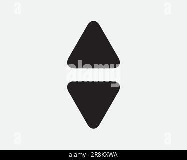Pfeil Nach Oben/Unten Dreieckssymbol Taste „Lift“ Anheben Richtung Navigation Vorne Hinten. Schwarzweiß-Zeichen-Symbol Illustration Clipart EPS-Vektor Stock Vektor