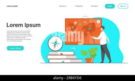 Geografie-Lehrer im Unterricht Stock Vektor
