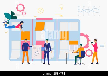 Mitarbeiter, die an einem Projekt arbeiten Stock Vektor