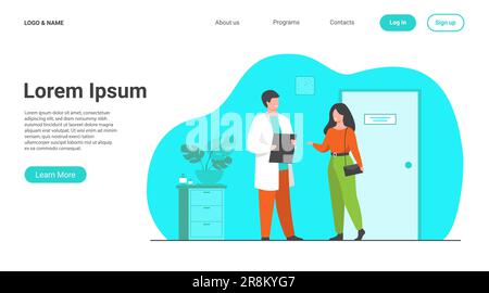 Patientin in der Arztpraxis Stock Vektor