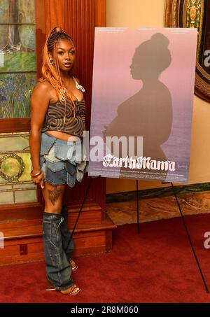 Oakland, USA. 21. Juni 2023. TIA NoMore nimmt am 21. Juni 2023 im Grand Lake Theatre in Oakland, Kalifornien, an der Sondervorführung des Films „Earth Mama“ für A24 Filme Teil. Foto: Casey Flanigan/imageSPACE for A24/Sipa USA Gutschrift: SIPA USA/Alamy Live News Stockfoto