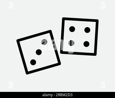 Casino-Würfel-Symbol. Glücksspiel Glücksspiel Glücksspiel Glückswürfel spielen Erfolg Wetten Schwarzweiß-Zeichen-Symbol Illustration Grafik Clipart EPS-Vektor Stock Vektor