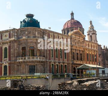 Ex Teresa Arte, ehemaliges Kloster von San Jose, Centro Histórico, Mexiko-Stadt, Blick vom Templo Mayor Stockfoto