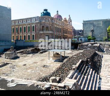 Ex Teresa Arte, ehemaliges Kloster von San Jose, Centro Histórico, Mexiko-Stadt, Blick vom Templo Mayor Stockfoto