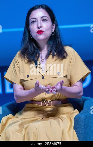 Cannes, Frankreich - Juni 21 2023: Blanca Juti nahm an der Veranstaltung „Reforming Stories of Worth - McCann Worldgroup“ auf der Bühne der Cannes Lions 2023 © ifnm Press Teil Stockfoto