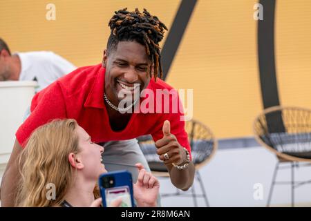 Cannes, Frankreich - Juni 21 2023: Jon Batiste (Künstler) nahm an der Hear and Be Hear: How to Serenade Gen Z - The Coca-Cola Company, WPP Open X und VMLY&R Session bei den Cannes Lions 2023 © ifnm Press Teil Stockfoto
