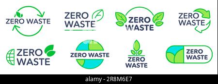 Umweltfreundliche Logos ohne Abfall Stock Vektor
