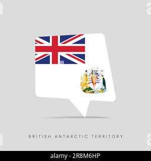 Chatsymbol für die Flagge des britischen Antarktis-Gebiets Stock Vektor