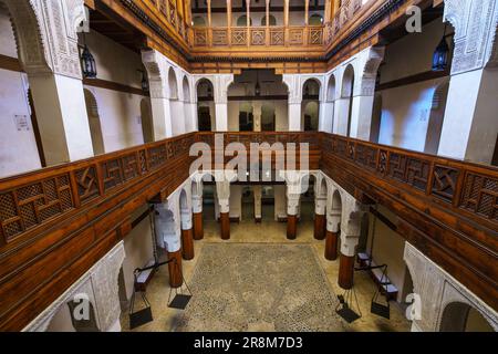 Marokko. Fez. Das historische Nejjarine Museum of Wooden Arts and Crafts Stockfoto