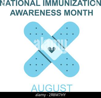Vektordarstellung des National Immunization Awareness Month. Jährliche augustfeier . Stock Vektor