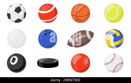 Bälle für das Sportset Stock Vektor