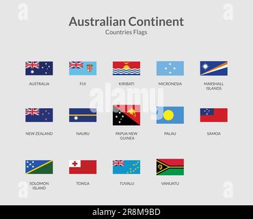 Flaggensymbol „Australien Kontinent Rechteck“ Stock Vektor