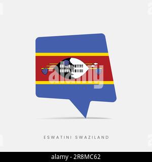 Symbol für den Chat mit der Flagge von Eswatini-Swasiland Stock Vektor