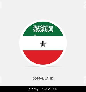 Somaliland rundes Flaggensymbol mit Schatten. Stock Vektor