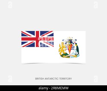 Britisches Antarktisgebiet Rechteckflaggensymbol mit Schatten. Stock Vektor