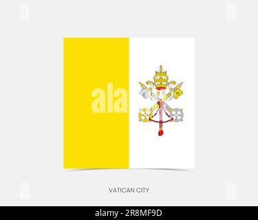 Vatikanstadt Rechteckflaggensymbol mit Schatten. Stock Vektor
