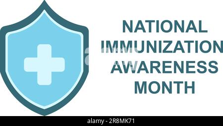 Vektordarstellung des National Immunization Awareness Month. Jährliche augustfeier . Stock Vektor