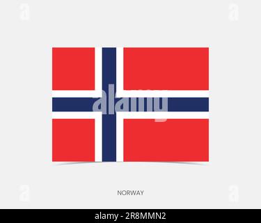 Norwegen Rechteck-Flaggensymbol mit Schatten. Stock Vektor