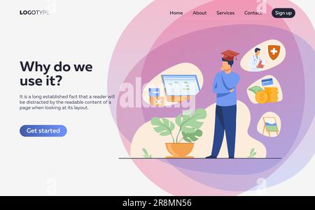 Studiengang für männliche Studentinnen im College Stock Vektor