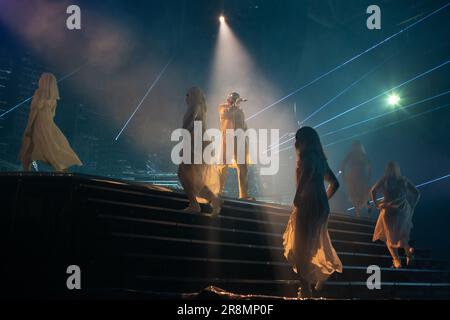 Oslo, Norwegen. 20., Juni 2023. Der kanadische Sänger, Songwriter und Musiker The Weeknd führt ein Livekonzert in der Telenor Arena in Oslo auf. (Foto: Gonzales Photo - per-Otto Oppi). Stockfoto