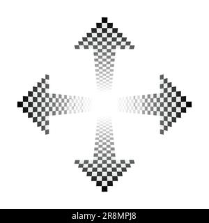 Pfeile kreuzen karierte Flagge abstrakter Hintergrund Stock Vektor