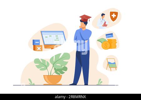 Studiengang für männliche Studentinnen im College Stock Vektor