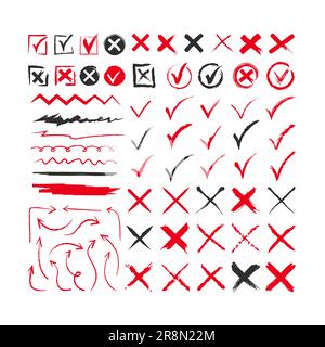 Verschiedene Kreidemarkierungen – flache Icon-Kollektion Stock Vektor